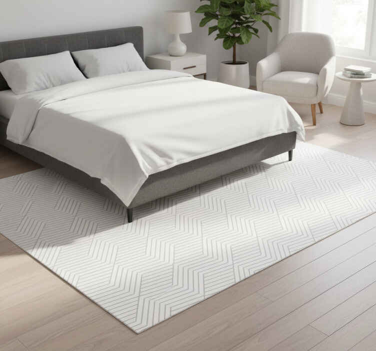 Bedroom vinyl rug with modern octagon designs - TenStickers
