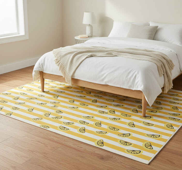 Bedroom vinyl rug with lemon symbol design - TenStickers