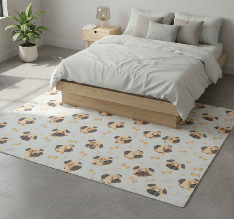 Bedroom vinyl rug with british bulldog puppy pattern - TenStickers