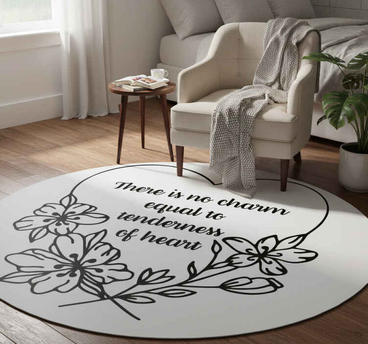 Tapis vinyle chambre cœur de jane austen - TenStickers