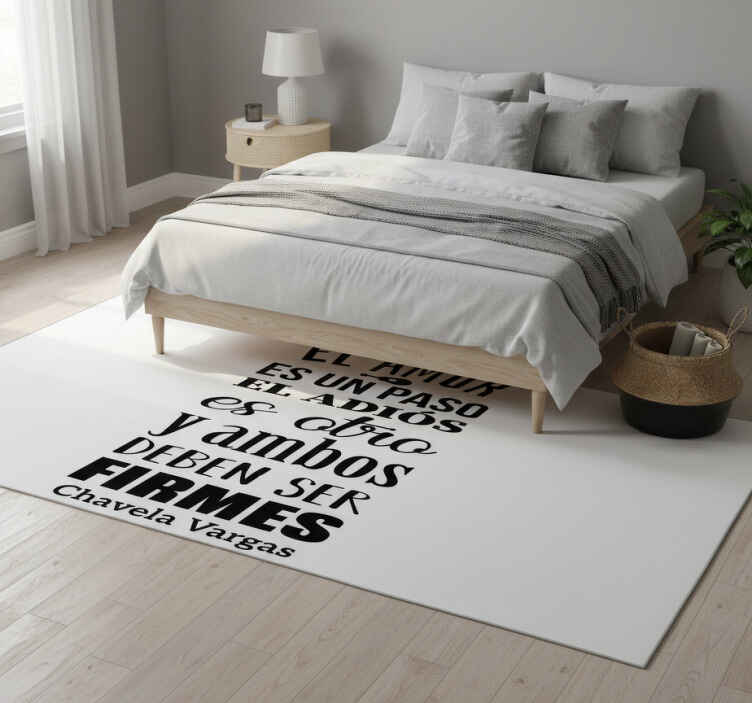 Tapis vinyle chambre l'amour est un pas - TenStickers