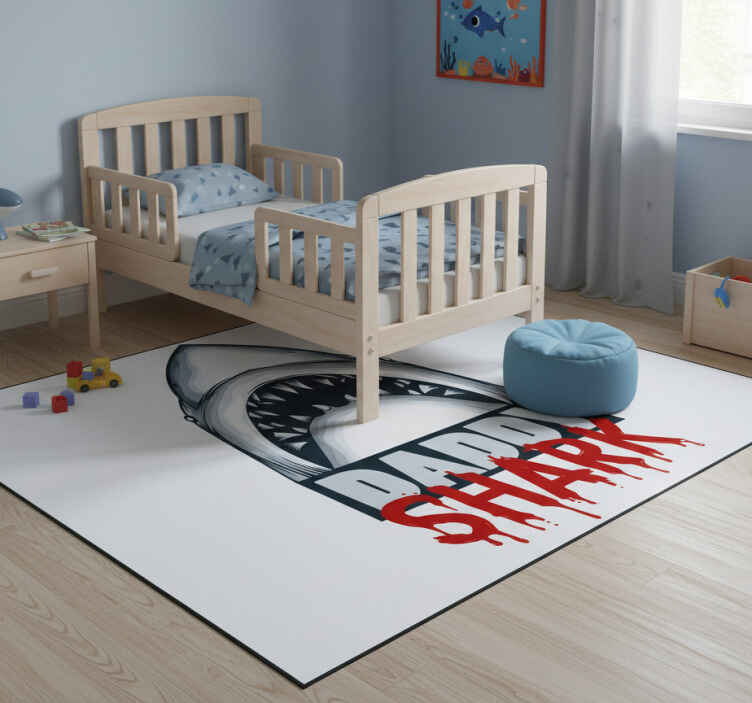 Tapis vinyle chambre requin papa - TenStickers