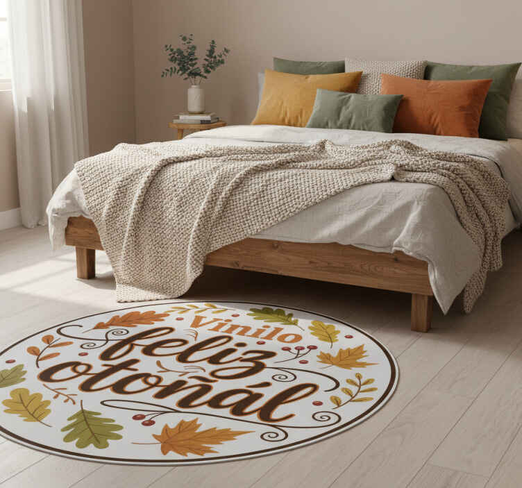 Tapis vinyle chambre automnal joyeux - TenStickers