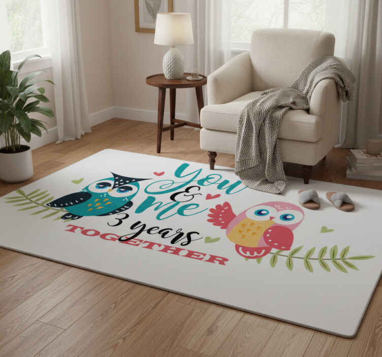 Tapis vinyle chambre gufos et années de couple - TenStickers