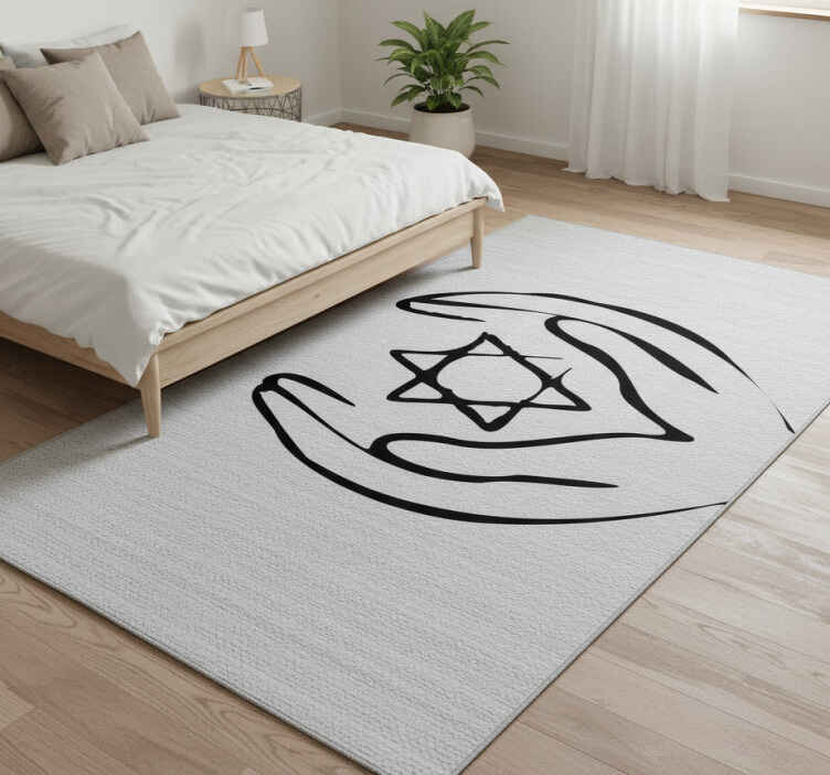 Tapis vinyle chambre étoile de david - TenStickers