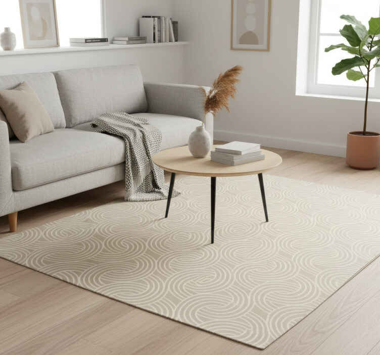Vinil szőnyeg skandináv minimalista bézs mintával - TenStickers