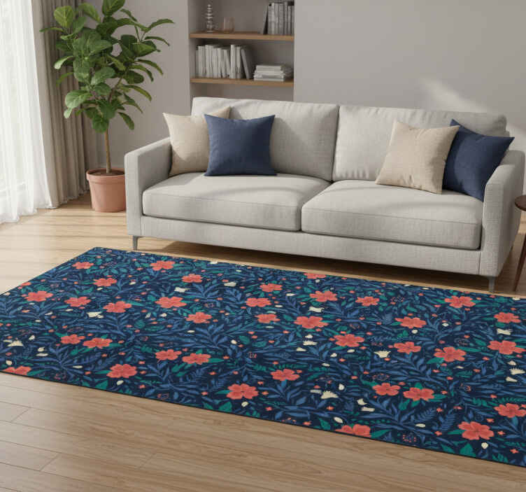 Vinylmatta scandinaviska nordiska konstblommor - Tenstickers