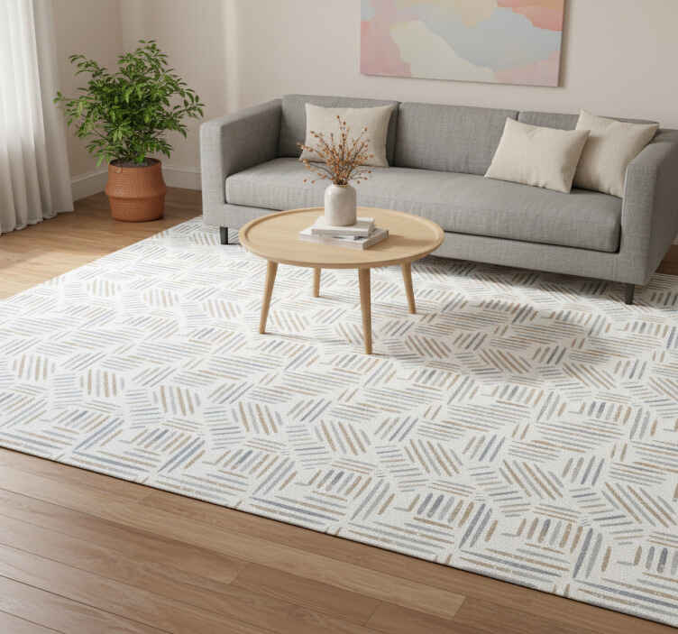Vinylmatta scandinaviska pastellfärgade linjer i tre - Tenstickers