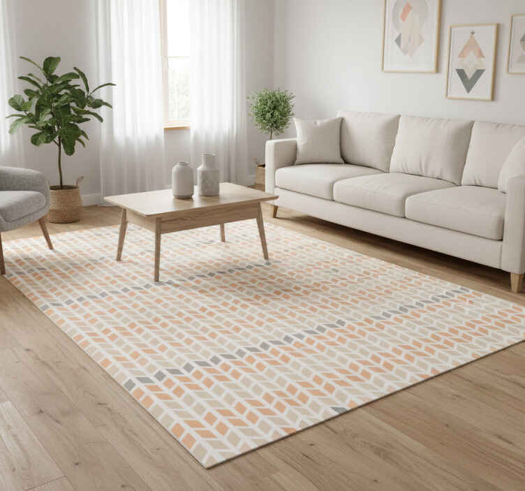 Vinylmatta scandinaviska nordiska geometriska blommor - Tenstickers
