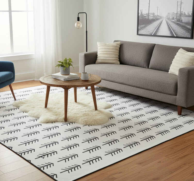Vinylmatta scandinaviska svarta bläck tallar - Tenstickers