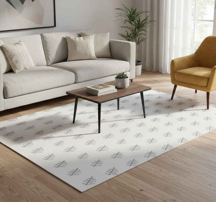 Vinylmatta scandinaviska grå minimalistiska trädformer - Tenstickers