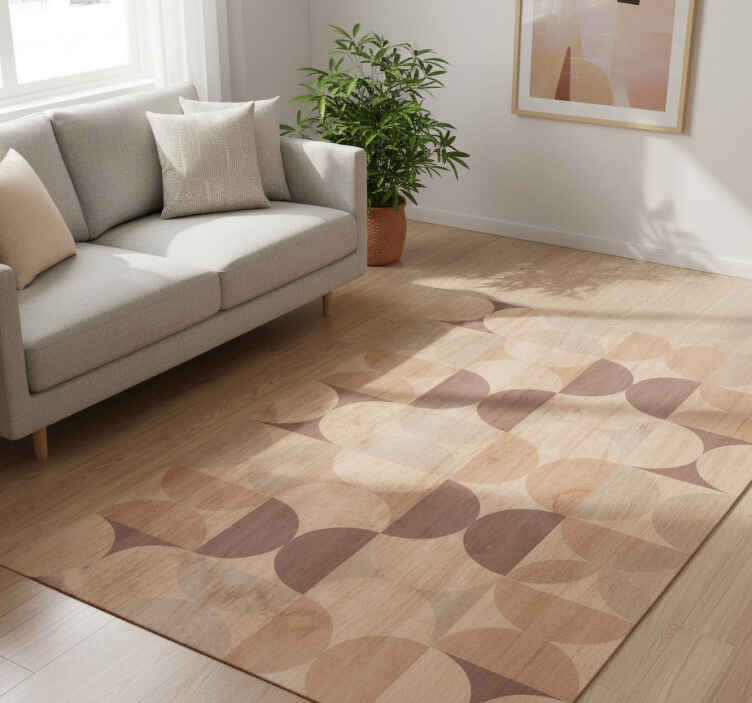 Vinylmatta scandinaviska brun geometrisk trädesign - Tenstickers