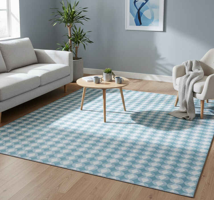 Vinylmatta scandinaviska i nordisk stil med blått mönster - Tenstickers
