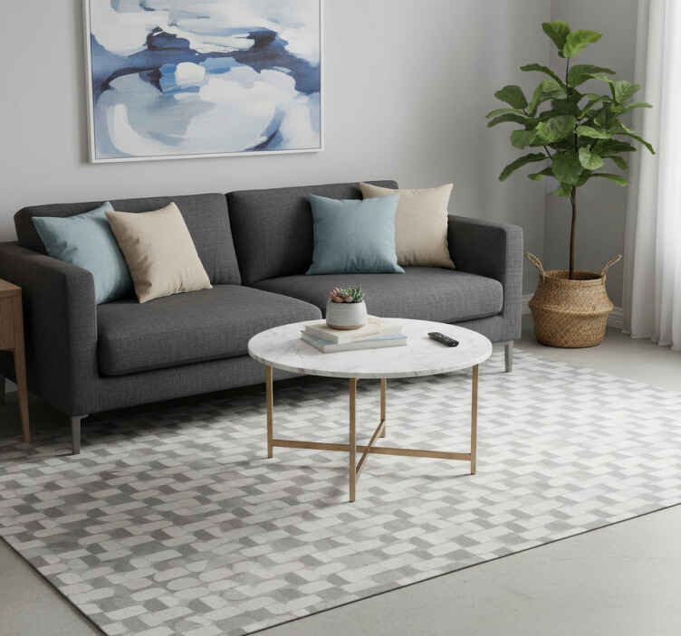 Vinylmatta scandinaviska nordisk stil grå cirkelmönster - Tenstickers