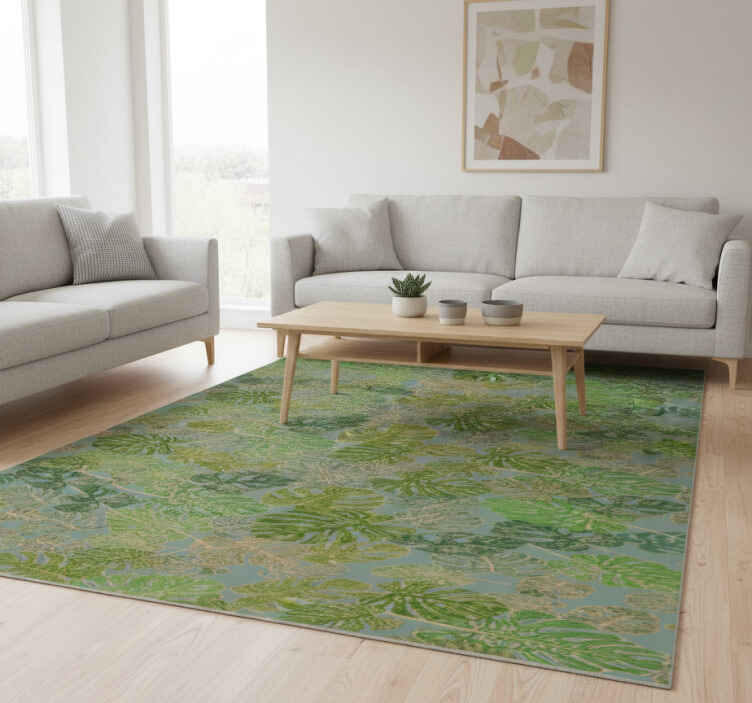 Tapis vinyle nordique feuilles monstera minimalistes - TenStickers