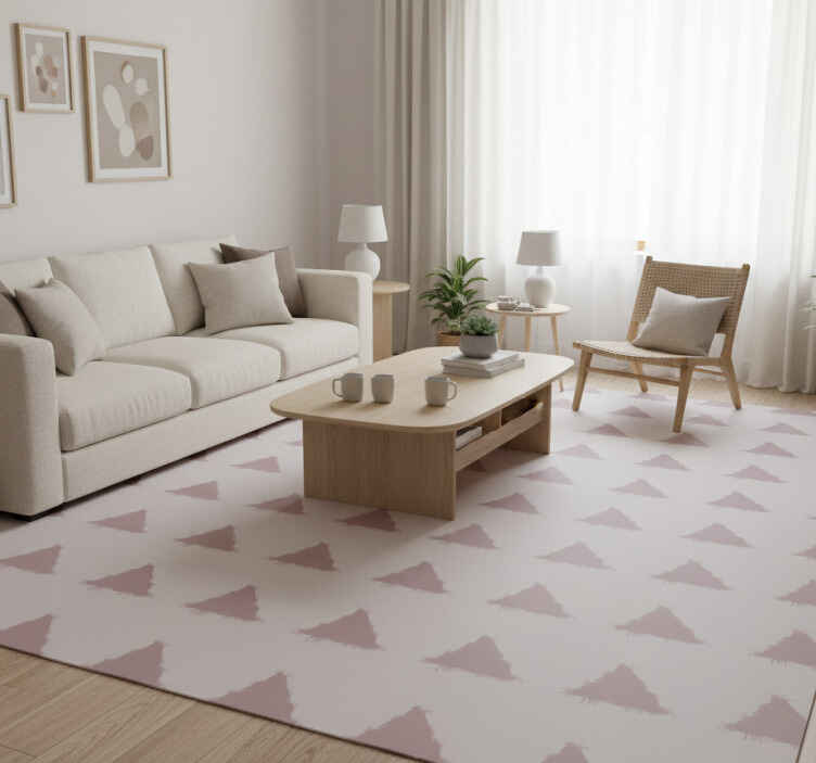Vinylmatta scandinaviska beige japandi trianglar mönster - Tenstickers
