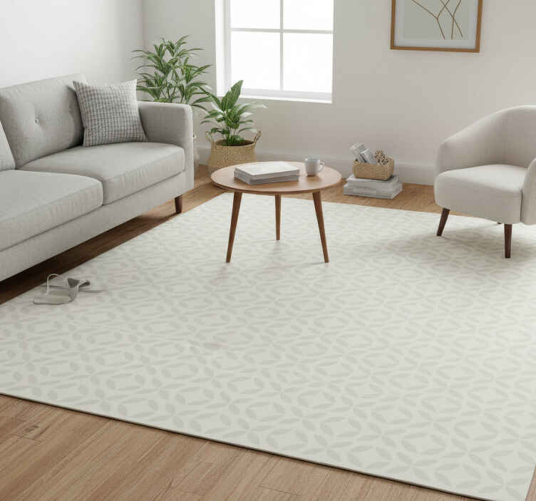 Tapis vinyle nordique motif minimaliste gris et blanc - TenStickers