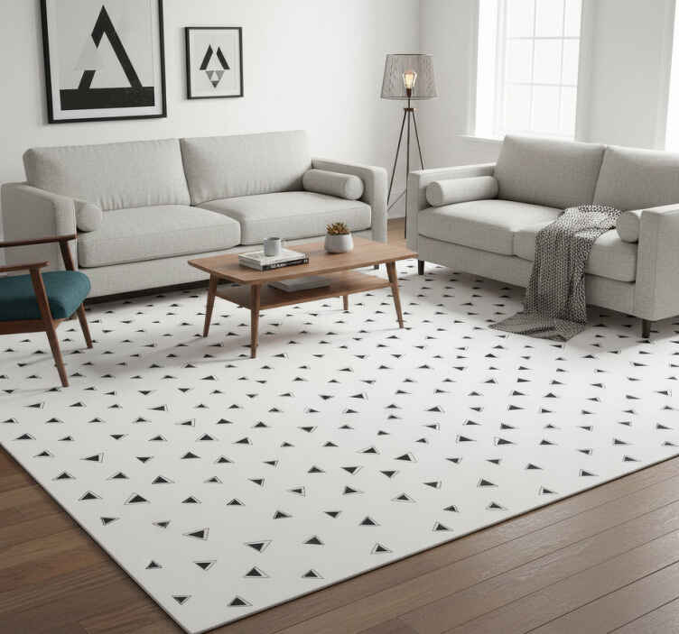Vinylmatta scandinaviska svarta och grå 3d trianglar - Tenstickers