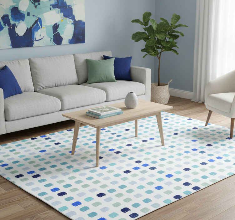 Vinylmatta scandinaviska i olika blå nyanser - Tenstickers