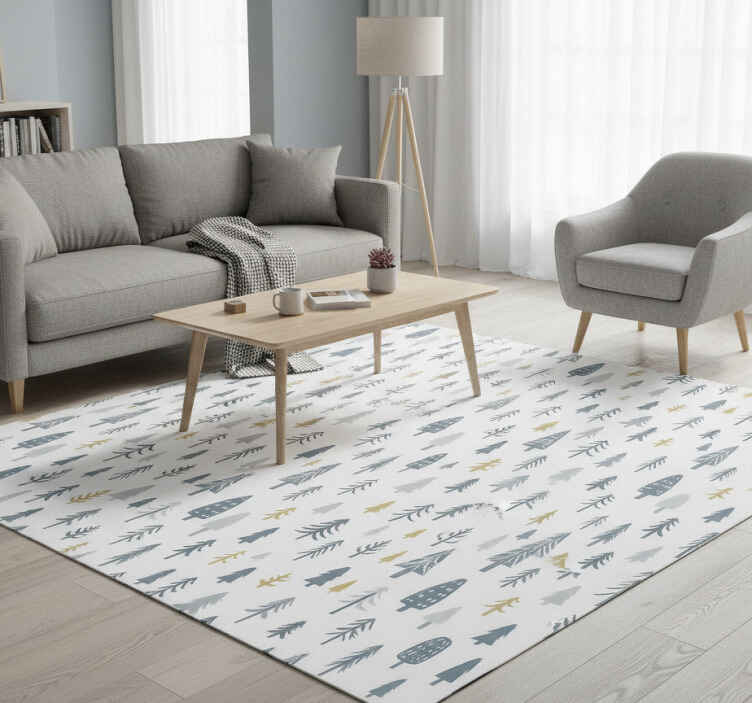 Vinylmatta scandinaviska nordisk vinter skogsscen - Tenstickers