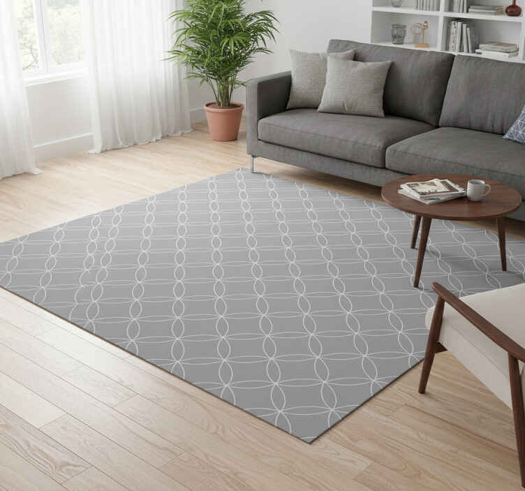 Vinylmatta scandinaviska grå geometriska abstrakta blommor - Tenstickers