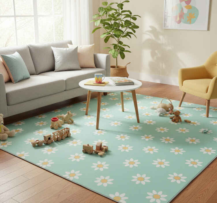 Vinylmatta natur barnblommor mönster - Tenstickers