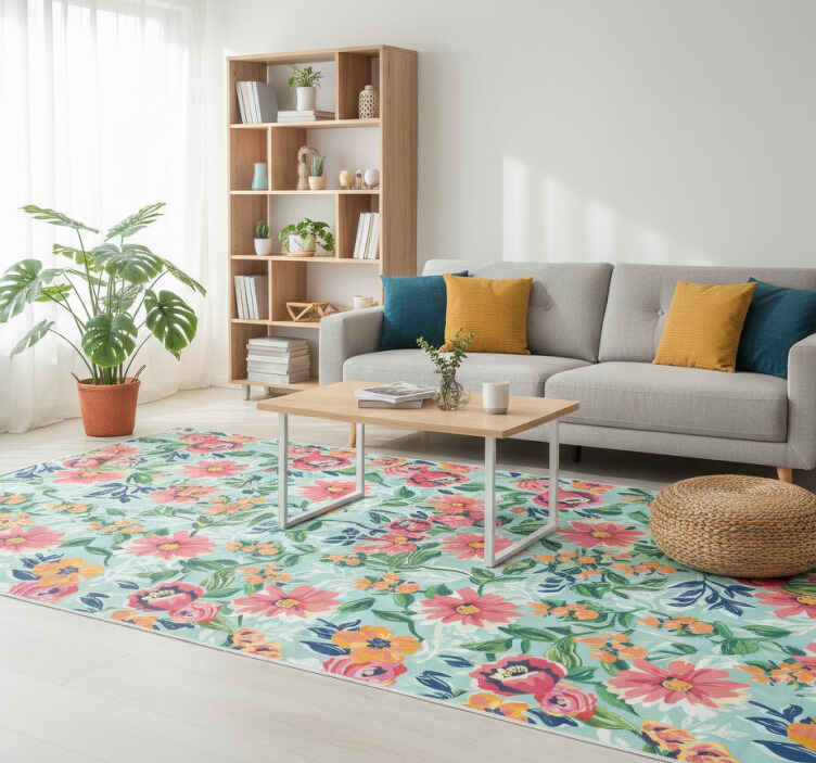 Vinylmatta natur färgglad vild mönster - Tenstickers