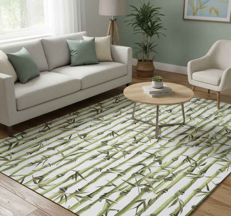 Vinyl teppich natur mit bambusmuster Ästen - TenStickers