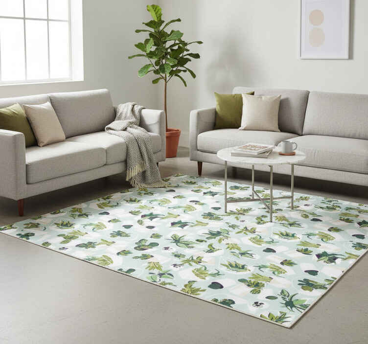 Vinyl teppich natur grüner kaktus - TenStickers