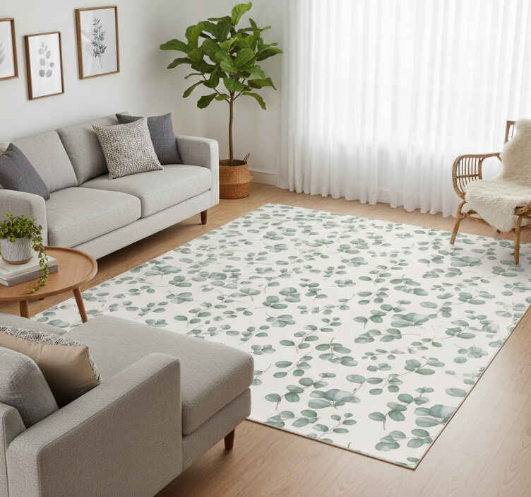 Vinyl teppich natur aquarellblätter auf beige - TenStickers