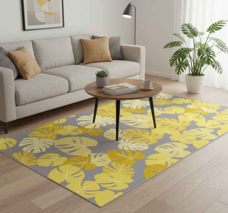 Vinyl teppich natur monstera blatt pantone - TenStickers