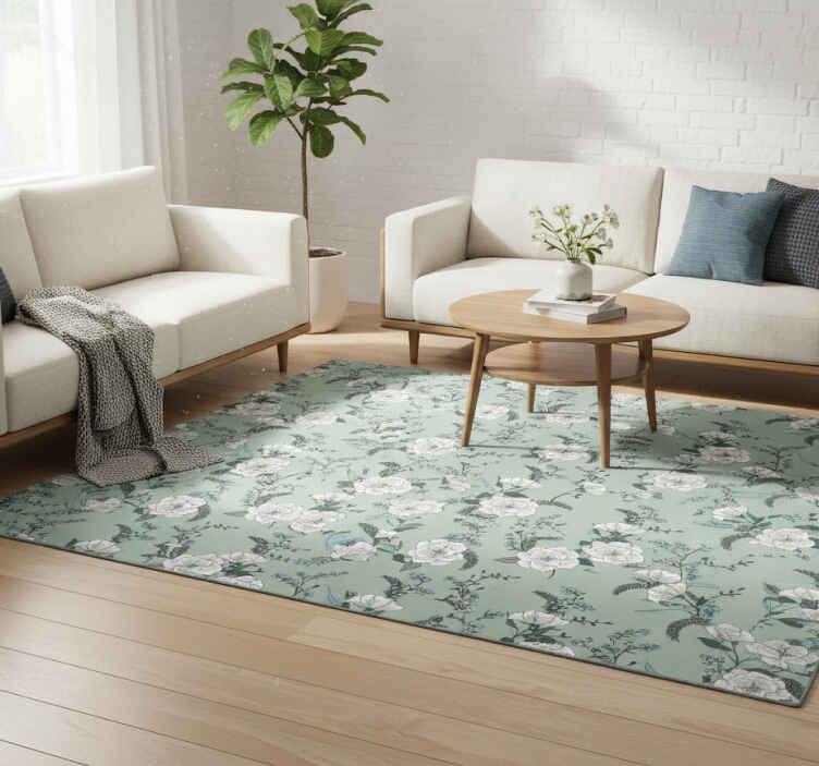 Vinyl teppich natur schöner weißer magnolienbaum - TenStickers