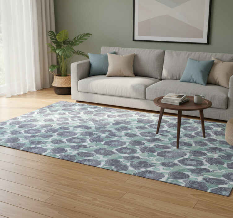 Vinyl teppich natur malvenblüten - TenStickers