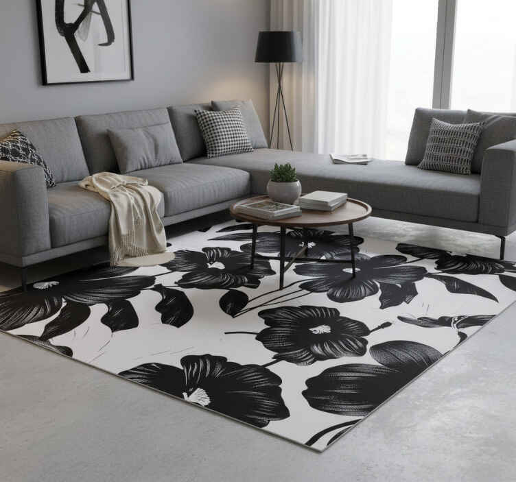 Alfombra vinílica naturaleza amapola negra - TenVinilo