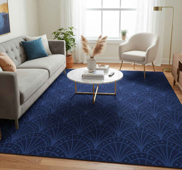 Vinyl teppich vintage in marineblau art déco - TenStickers
