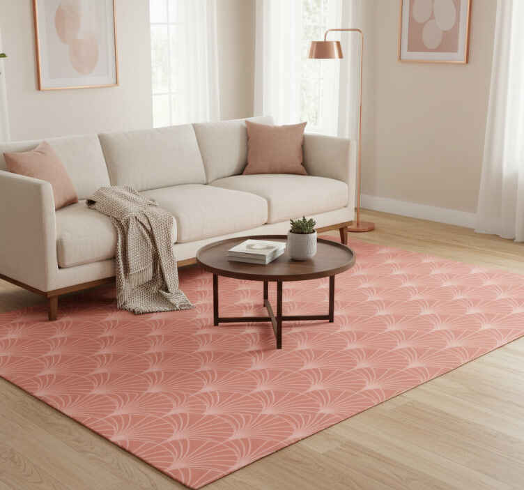 Vinyl teppich vintage mit roségold palmenmuster - TenStickers