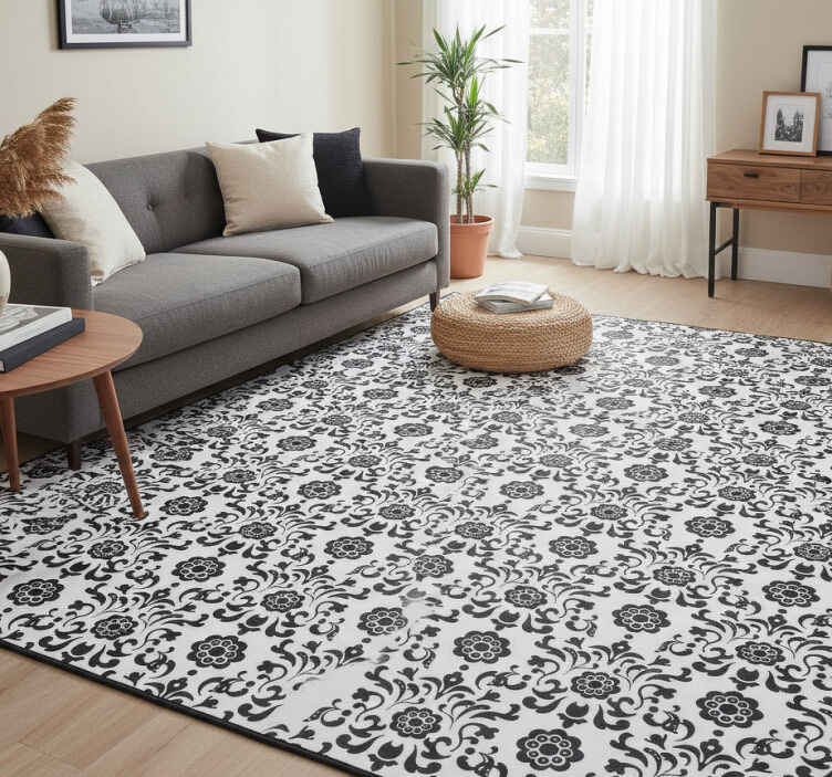 Vinyl teppich vintage im royalty damask stil - TenStickers