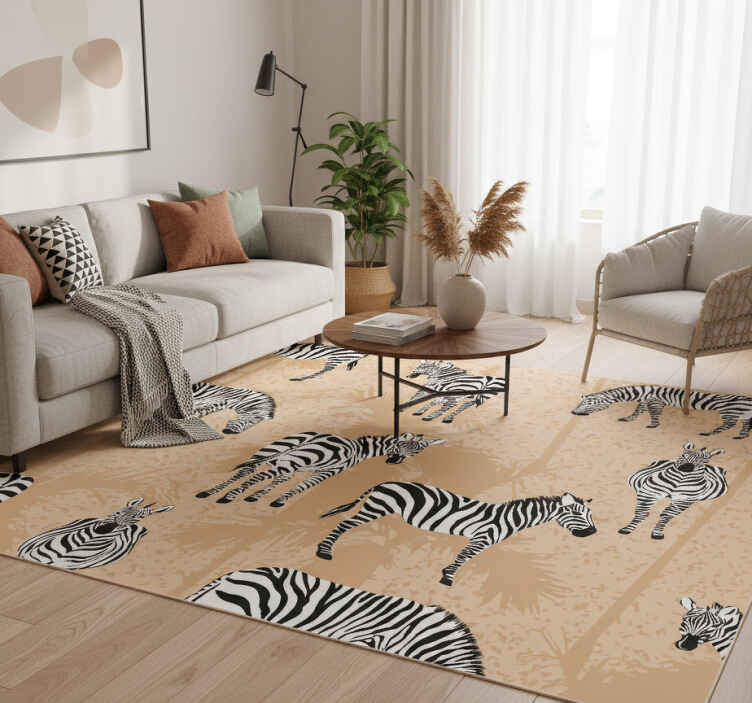 Vinyl teppich tiere zebra tapete für das bad - TenStickers