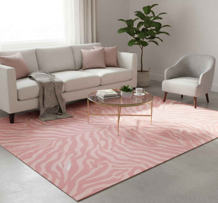 Vinyl teppich tiere im pinken zebramuster - TenStickers