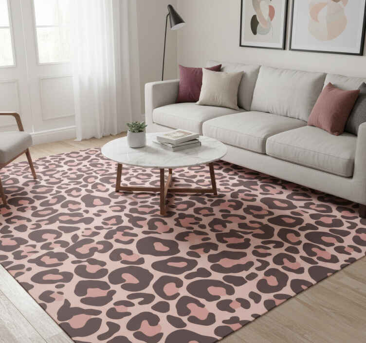 Vinyl teppich tiere im pinken leopardenmuster - TenStickers