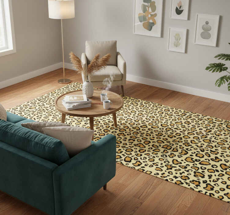 Animal vinyl rug in classic leopard print pattern - TenStickers