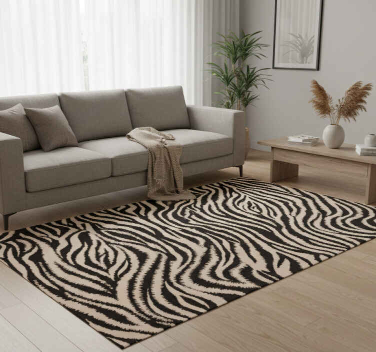 Vinyl teppich tiere mit zebra streifen muster - TenStickers