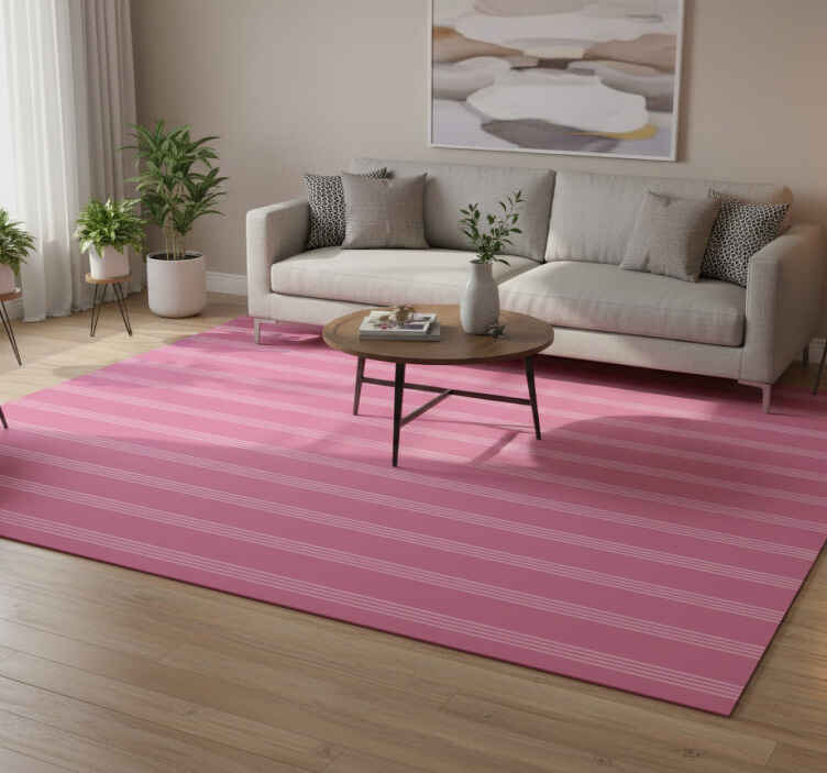 Tappeto vinile moderno strisce rosa scuro chiare - TenStickers