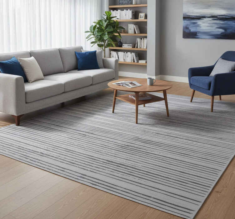 Tappeto vinile moderno grigio a righe - TenStickers