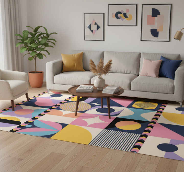 Tappeto vinile moderno arte geometrica con figure multiple - TenStickers