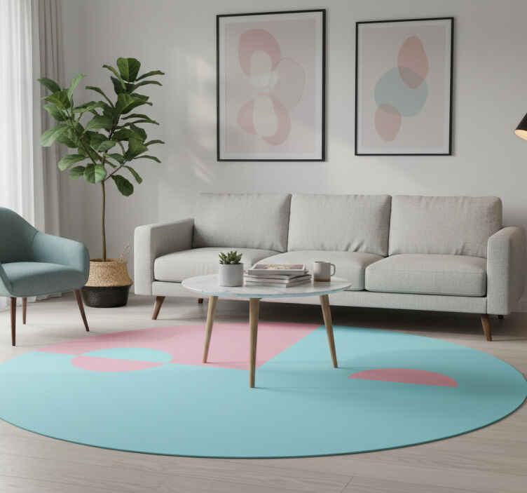 Tappeto vinile moderno rotondo a blocchi colorati - TenStickers