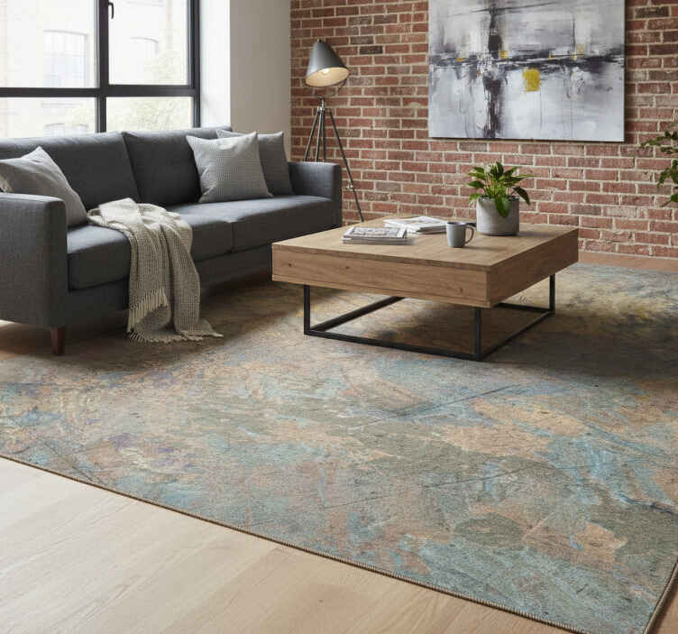 Texture vinyl rug with concrete effect decor - TenStickers