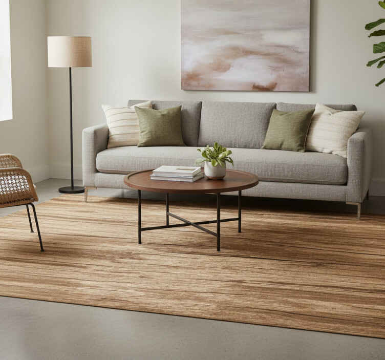 Striped light brown texture vinyl rug - TenStickers