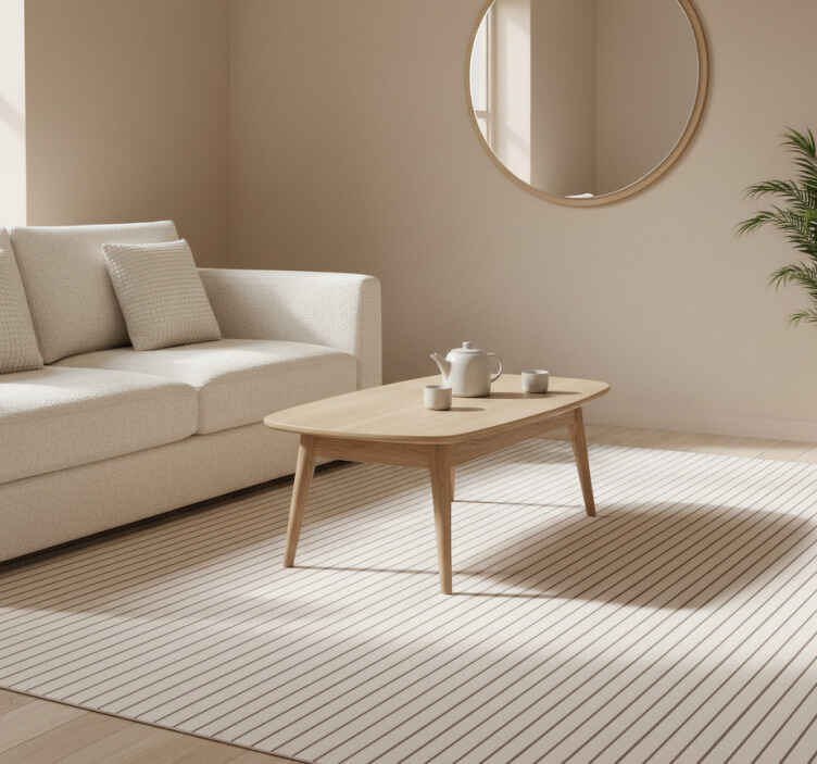 Texture vinyl rug with modern lines japandi style - TenStickers