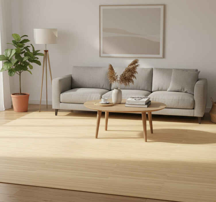 Texture vinyl rug in japandi wood effect design - TenStickers